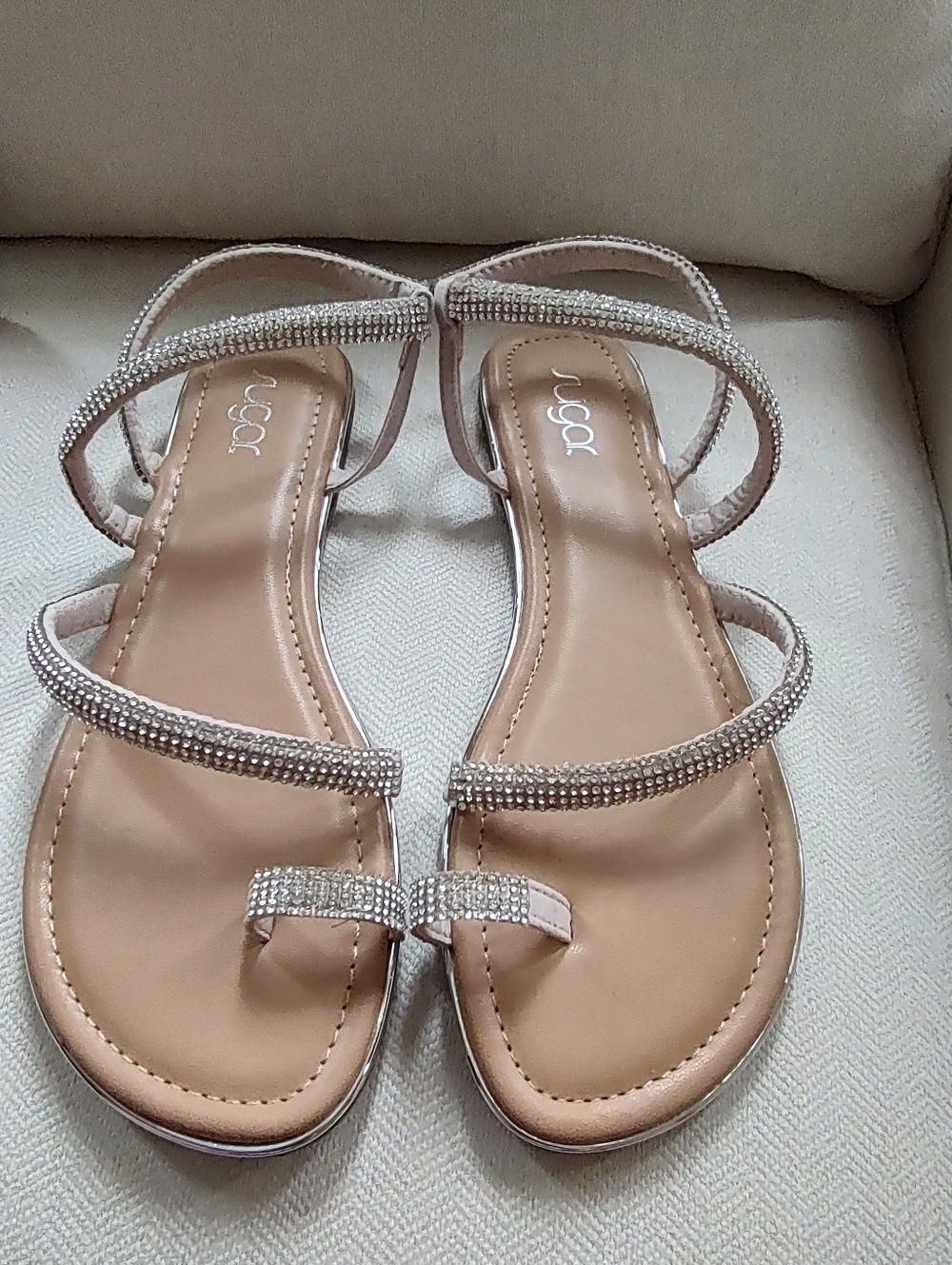 Sugar Rhinestone Strap Sandals NIB - Picture 3 of 4